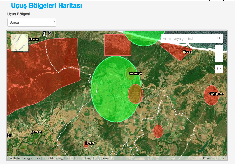 SHGM Uçuş Bölgeleri Haritası